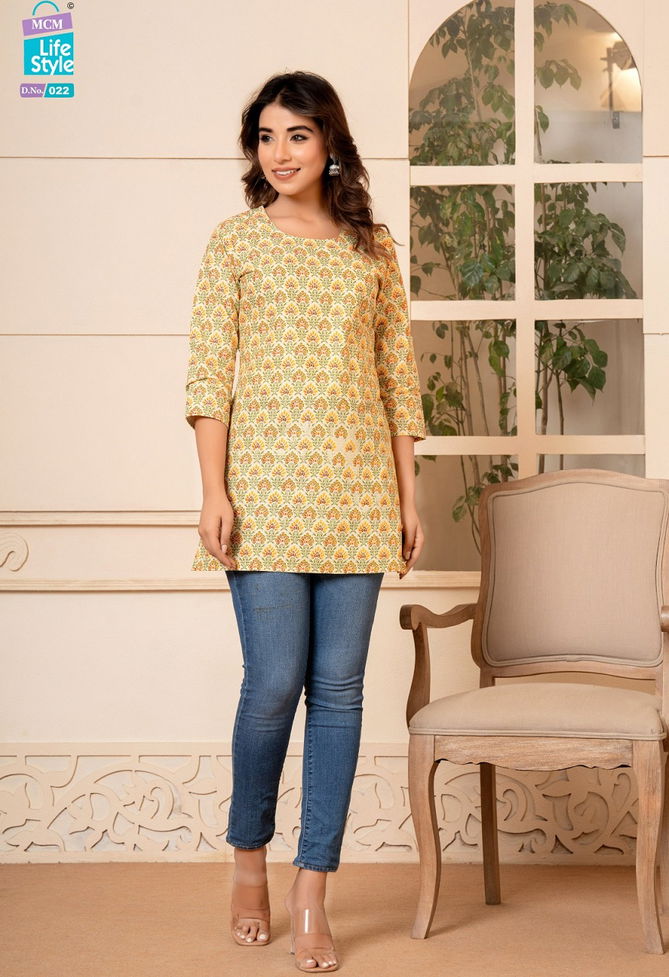 Kashvi Vol 2 By Mcm Printed Pure Cotton Short Top Wholesale Market In India
